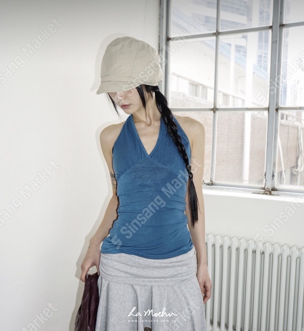 綁帶繞脖美背彈性背心